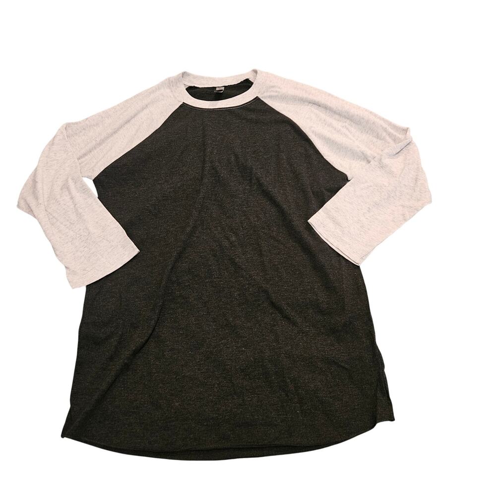 Next Level Apparel Gray & Black Raglan Tee Women’s Small 3/4 Sleeve Casual